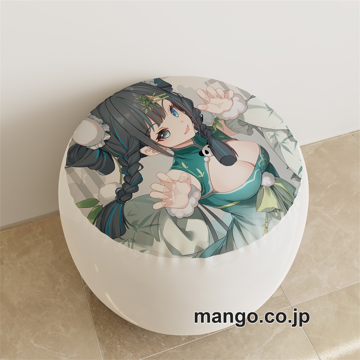PVC ラウンドスツール【オリジナル】オッドアイ チャイナドレス アニメ キャラクターグッズ PVC製 ラウンドスツール コレクション用