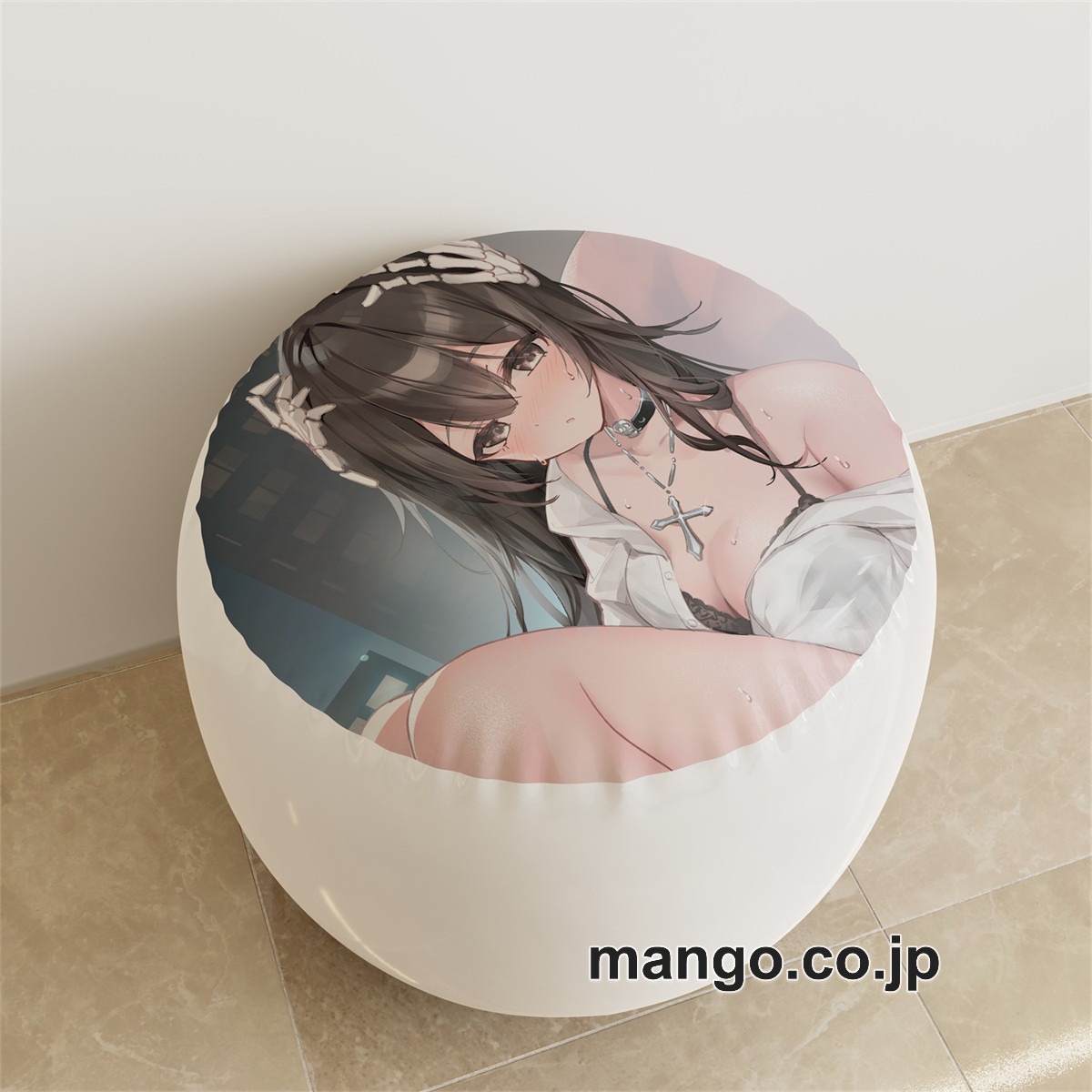 PVC ラウンドスツール【オリジナル】黒スト 裸足裏 アニメ キャラクターグッズ PVC製 ラウンドスツール コレクション用 2